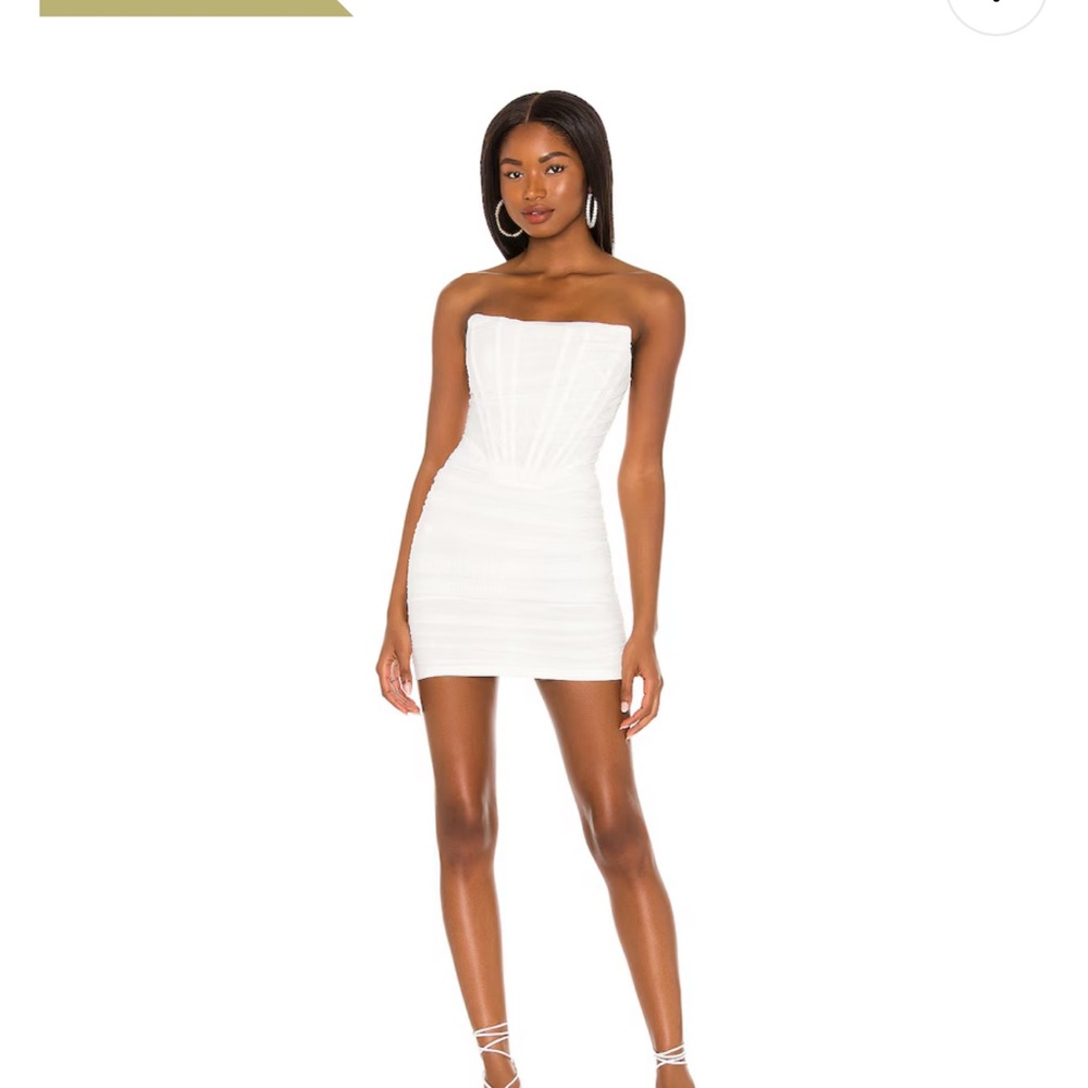 Superdown Strapless White Mini Dress